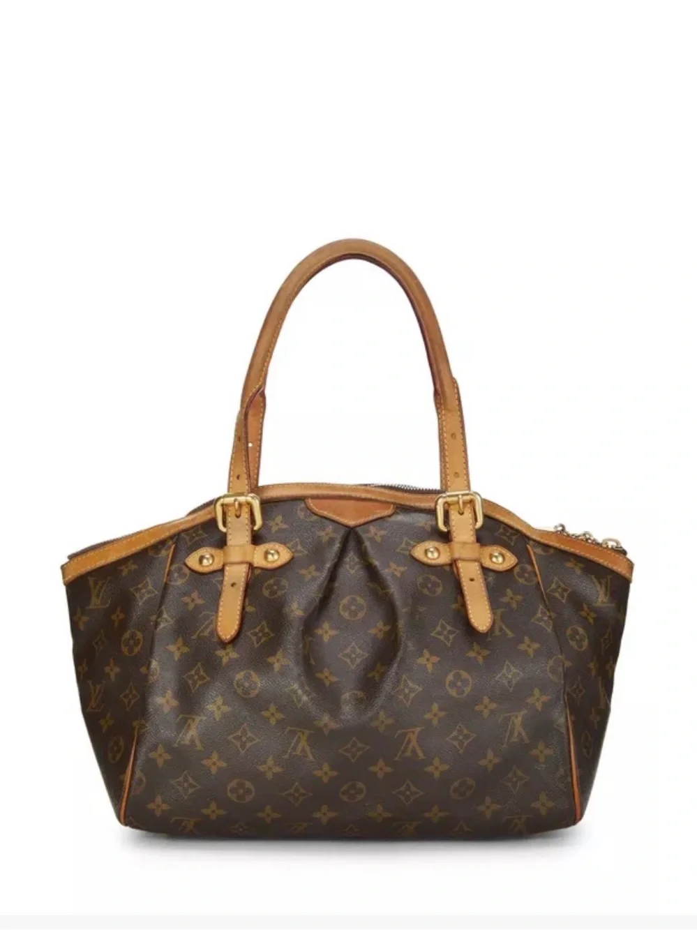Louis Vuitton Monogram Canvas Tote with Tan Leather Handles